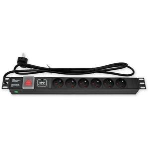PD.0605.200 - 19" np. 1U, 6 x 230 V, wyłączony, ochrona przeciwprzepięciowa