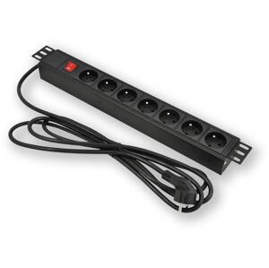 PD.0704.001 - Panel zasilający 19", 1U, 7 x 230 V