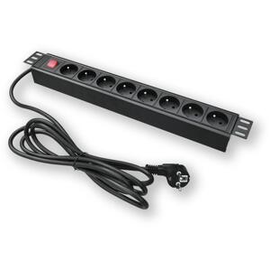 PD.0801.001 - Panel zasilający 19", 1U, 8 x 230 V, włącznik