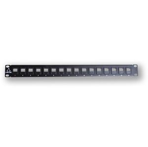 PP-104 16 pusty - czarny - patch panel 19" 1U, na 16 KJ