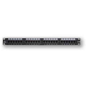PP-112 24P/C5E - czarny - patch panel 19" 1U, 24 porty C5E