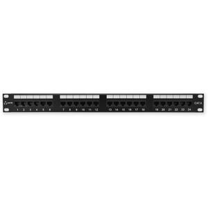 PP-152 24P/C6 - czarny - patch panel 19" 1U, 24 porty C6