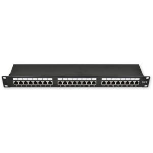 PP-160 24P/C6/S - Patch panel 19" 1U, 24 porty C6 ekranowane