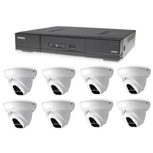 Zestaw kamer 1x AVTECH DVR DGD1009AV i 8x Kamera kopułkowa 2MPX AVTECH DGC1004XFT + 4x zasilacz!