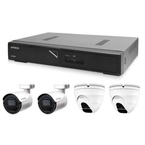 Zestaw kamer 1x AVTECH NVR AVH1104, 2x kamera 2MPX IP Bullet AVTECH DGM2103SV i 2x kamera kopułkowa IP 2MPX AVTECH DGM2203SVSE + 4x kabel UTP 1x RJ45 - 1x RJ45 Cat5e 15m!