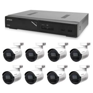 Zestaw kamer 1x AVTECH NVR AVH1109 i 8x 2MPX Kamera IP Bullet AVTECH DGM2103SV + 8x kabel UTP 1x RJ45 - 1x RJ45 Cat5e 15m!