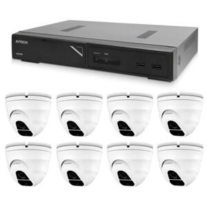 Zestaw kamer 1x AVTECH NVR AVH1109 i 8x Kamera kopułkowa IP 2MPX AVTECH DGM2203SVSE + 8x kabel UTP 1x RJ45 - 1x RJ45 Cat5e 15m!