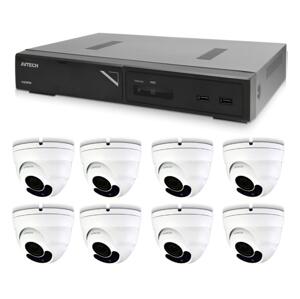 Zestaw kamer 1x AVTECH NVR AVH1109 i 8x kamera kopułkowa IP 5MPX AVTECH DGM5406ASE + 8x kabel UTP 1x RJ45 - 1x RJ45 Cat5e 15m!