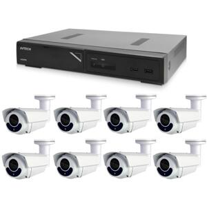 Zestaw kamer 1x AVTECH NVR AVH1109 i 8x kamera 5MPX IP Bullet AVTECH DGM5606 + 8x kabel UTP 1x RJ45 - 1x RJ45 Cat5e 15m!