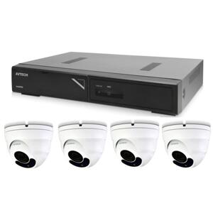 Zestaw kamer 1x AVTECH NVR AVH1104 i 4x 2MPX Kamera kopułkowa Motorzoom IP AVTECH DGM2443SVSE + 4x kabel UTP 1x RJ45 - 1x RJ45 Cat5e 15m!