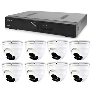 Zestaw kamer 1x AVTECH NVR AVH1109 i 8x 2MPX Motorzoom IP Kamera kopułkowa AVTECH DGM2443SVSE + 8x kabel UTP 1x RJ45 - 1x RJ45 Cat5e 15m!