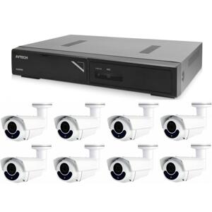 Zestaw kamer 1x AVTECH NVR AVH1109 i 8x 2MPX Motorzoom IP Bullet kamera AVTECH DGM2643SV + 8x kabel UTP 1x RJ45 - 1x RJ45 Cat5e 15m!