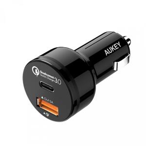 Adapter samochodowy AUKEY USB-C Quick Charge 3.0 — CC-Y1
