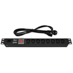 PD.8C13.C14 - 19" np panel, 1U, 8 x C13, wlot C14