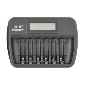 Ładowarka akumulatorów OXE AA / AAA na 6 szt., z wyświetlaczem i 8 szt. akumulatorów Varta 56706 R6 2100mAh NIMH basic