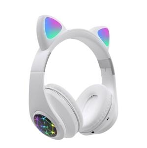 Oxe Bluetooth Bezprzewodowe słuchawki dziecięce z uszami, biały