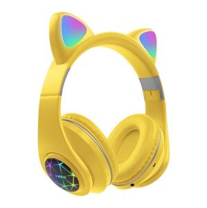 Oxe Bluetooth Bezprzewodowe słuchawki dziecięce z uszami, żółty
