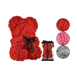 Rose Bear - Miś z różą 25 cm, w pudełku prezentowym