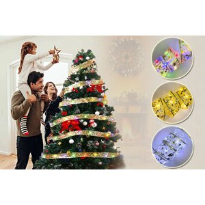Świąteczna świecąca wstążka LED - Ribbon Silver – 5 metrów