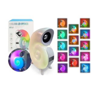 Głośnik Bluetooth z zegarem i lampką LED - Ślimak - KP-556