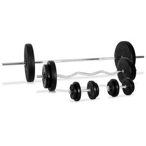 KLARFIT BD4S75, zestaw do ćwiczeń siłowych, 4 x sztanga, 14 x obciążenie, 97,5 kg