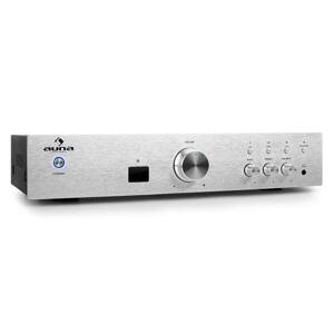 Auna AV2-CD508BT, wzmacniacz Hi-Fi, AUX, Bluetooth, kolor srebrny