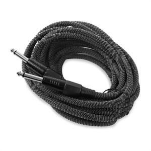 FrontStage Kabel Jack 6,35 mm, 6 m, mono, oplot tekstylny, czarno-biały