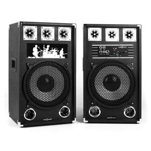 OneConcept BSx-12A, zestaw kolumn głośnikowych, USB/microSD/AUX, MIC, 160 W, kolor czarny