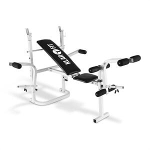 KLARFIT HB3BC-W, ławka treningowa, wzmacnianie ramion, nóg, schowek, biała