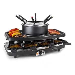 Klarstein Entrecote, grill elektryczny, raclette i fodnue, 2 w 1, kamień naturalny, 1100 W, 8 osób