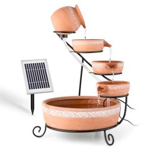 Blumfeldt Empoli, fontanna kaskadowa, terakota, 5 poziomów, 200 l/h, solarna, 2 W, LED
