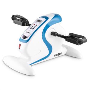 KLARFIT Cycloony Mini Bike, trenażer ruchu, silnik, 120 kg, zdalne sterowanie, biały/niebieski