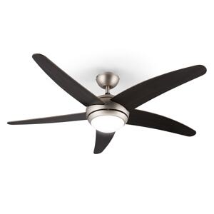 Klarstein Bolero, wentylator sufitowy ze światłem, 55 W, 134 cm, pilot, łopatki orzechowe