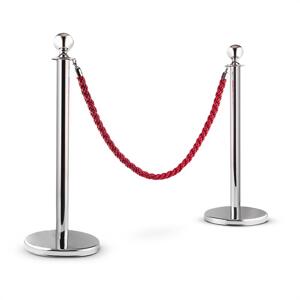 OneConcept Silver Gate, słupek hotelowy, odgradzający, 2 słupki + 1 sznur