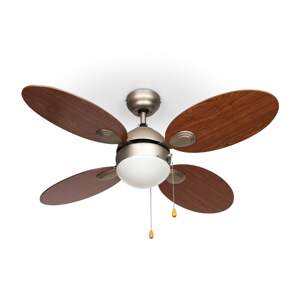 Klarstein Valderama, wentylator sufitowy, 42", 60 W, lampa sufitowa, 2 x 43 W, drewno wiśniowe