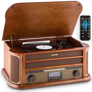 Auna Belle Epoque 1908 DAB, retro wieża stereo, gramofon, DAB+