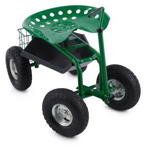 Waldbeck Park Ranger, wózek ogrodowy, 130 kg, mobilny, schowek, stal, zielony