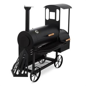 Klarstein Dampflok, grill węglowy z wędzarnią, stal 3 mm, kolor czarny