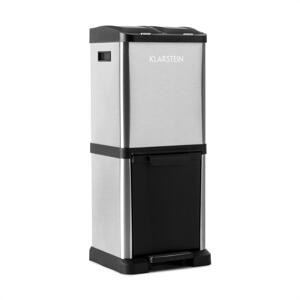 Klarstein Ökosystem², kosz na śmieci z pedałem, 30 l (1 x 15 l, 2 x 7,5 l), stal szlachtna/PE
