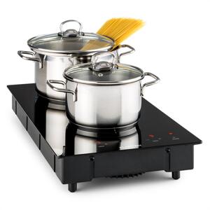 Klarstein VariCook Domino, przenośna kuchenka indukcyjna, 2 pola grzewcze, szkło ceramiczne, 3100 W