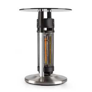 Blumfeldt Primal Heat 65, promiennik podczerwieni, stolik bistro, 1200 W, LED, 65 cm, element grzewczy z włókna węglowego, szkło