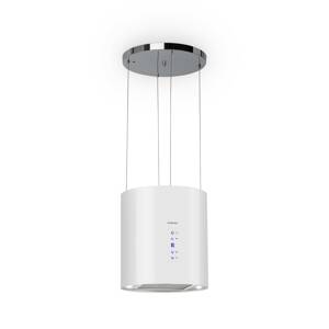 Klarstein Barett, okap kuchenny wyspowy, pochłaniacz, Ø 35 cm, 560 m³/h, LED, filtr węglowy, kolor biały