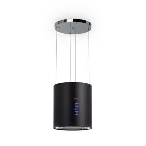 Klarstein Barett, okap kuchenny wyspowy, pochłaniacz, Ø 35 cm, 560 m³/h, LED, filtr węglowy, kolor czarny