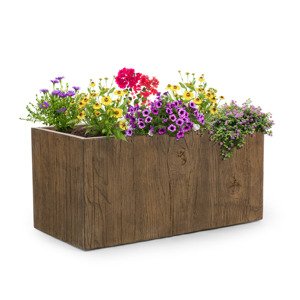 Blumfeldt Timberflor, doniczka, osłonka na doniczkę, 40 x 80 x 40 cm, włókno szklane, wewnętrzna/ogrodowa, kolor brązowy