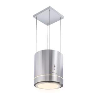 Klarstein Tron Ambience, okap kuchenny wyspowy, pochłaniacz, Ø 38 cm, 540 m³/h, LED, stal nierdzewna, kolor srebrny