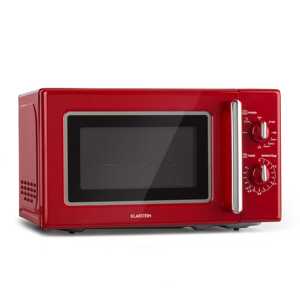 Klarstein Caroline, kuchenka mikrofalowa, 20 l, 700/1000 W, Ø 25,6 cm, QuickSelect, retro, czerwona