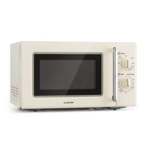 Klarstein Caroline, kuchenka mikrofalowa, 20 l, 700/1000 W, Ø 25,6 cm, QuickSelect, retro, kremowa