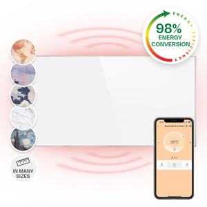 Klarstein Wonderwall 720 Smart, panel grzewczy na podczerwień, 60 x 120 cm, 720 W, tygodniowy programator czasowy, IP24, biały