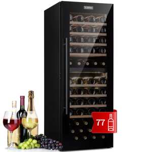 Klarstein Barossa 77 Duo, chłodziarka do wina, 2 strefy, 191 l, 77 butelek, dotykowa, LED, czarna