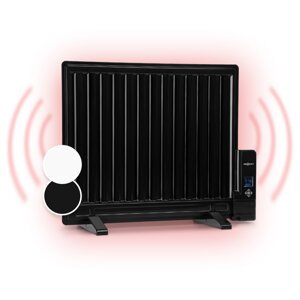OneConcept Wallander, grzejnik olejowy, 600 W, termostat, ogrzewanie olejowe, płaska konstrukcja, kolor czarny